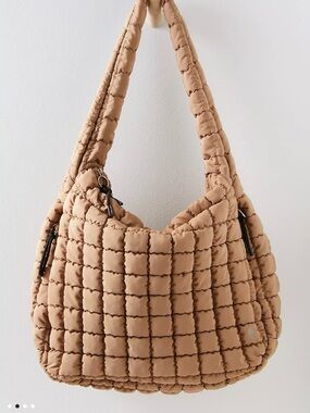 NWT Free People Quilted Carryall bag in Dessert Sand